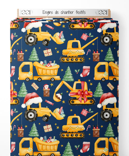 Tissu - Engins de chantier festifs