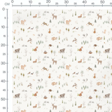 Tissu - Faune douce et arbres