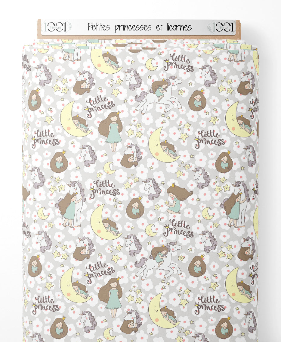 Tissu - Petites princesses et licornes
