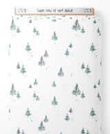 Tissu - Sapin bleu et vert délicat