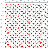 Tissu - Cœurs rouges et spirales