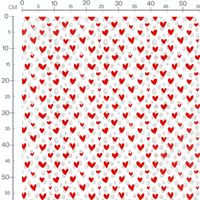 Tissu - Cœurs rouges et spirales