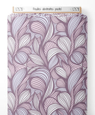 Tissu - Feuilles abstraites pastel