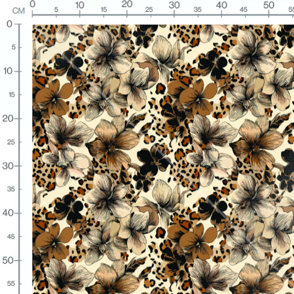 Tissu - fleurs sauvages fauves