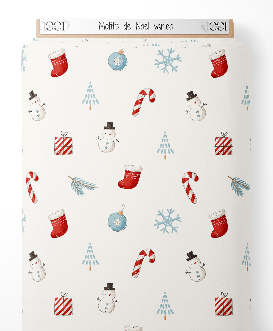 Tissu - Motifs de Noël variés