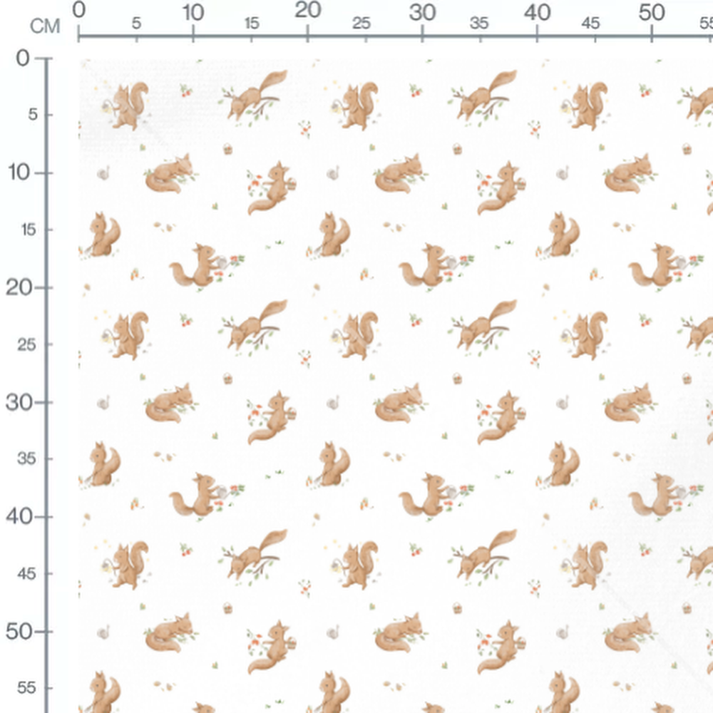Tissu - Écureuils et accessoires jardin