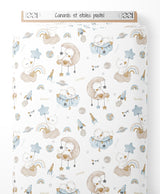 Tissu - Canards et étoiles pastel