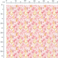 Tissu - foret rose or