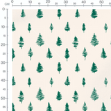 Tissu - Sapin graphique sur beige