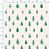 Tissu - Sapin graphique sur beige