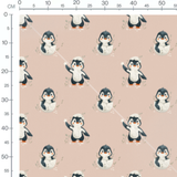 Tissu - Pingouins et coquilles d'œufs