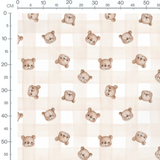 Tissu - Oursons aquarelle sur beige