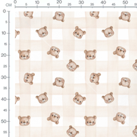 Tissu - Oursons aquarelle sur beige