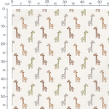 Tissu - Girafes pastel sur fond blanc