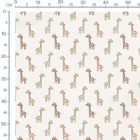Tissu - Girafes pastel sur fond blanc