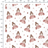 Tissu - Fées roses et coccinelles