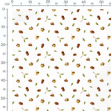 Tissu - Glands verts sur fond blanc