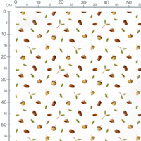 Tissu - Glands verts sur fond blanc