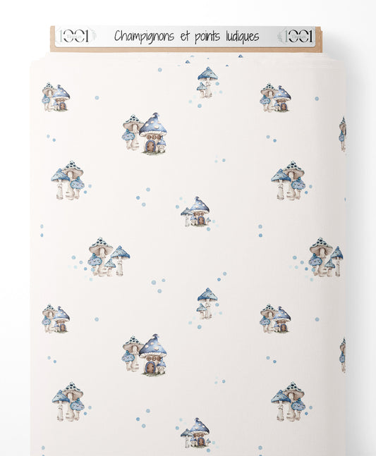 Tissu - Champignons et points ludiques