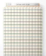 Tissu - Carreaux verts et gris