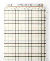 Tissu - Carreaux verts et gris
