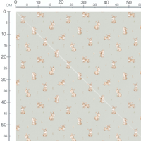 Tissu - Lapins beige sur fond vert