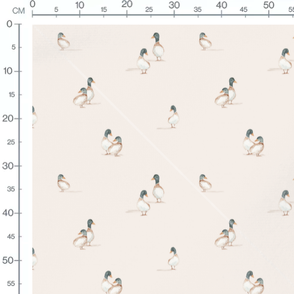 Tissu - Canards doux en groupes beige