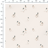 Tissu - Canards doux en groupes beige