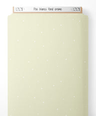 Tissu - Pois blancs sur fond crème