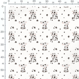 Tissu - Vaches noires sur fond blanc