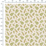 Tissu - Branches brunes et vertes