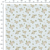 Tissu - Fleurs blanches et bourgeons roses 3