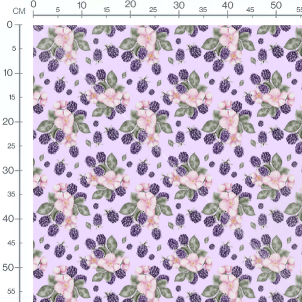 Tissu - Fleurs roses sur fond lilas