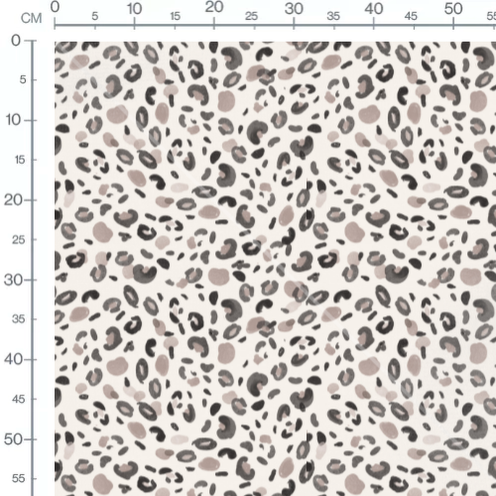 Tissu - Motif léopard noir et beige