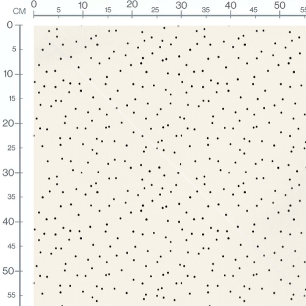 Tissu - Pois noirs variés sur crème
