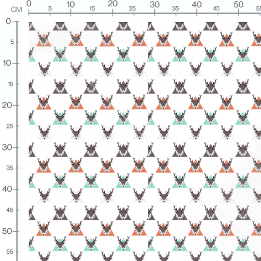Tissu - Têtes de cerfs géométriques