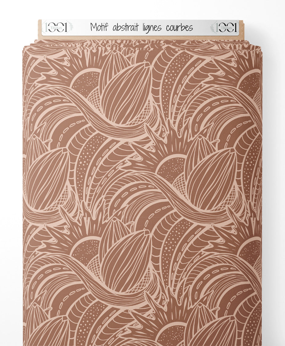 Tissu - Motif abstrait lignes courbes