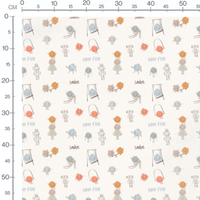 Tissu - Personnages ronds amusants