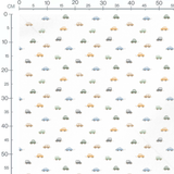 Tissu - Voitures pastel sur fond blanc 2