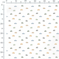 Tissu - Voitures pastel sur fond blanc 2