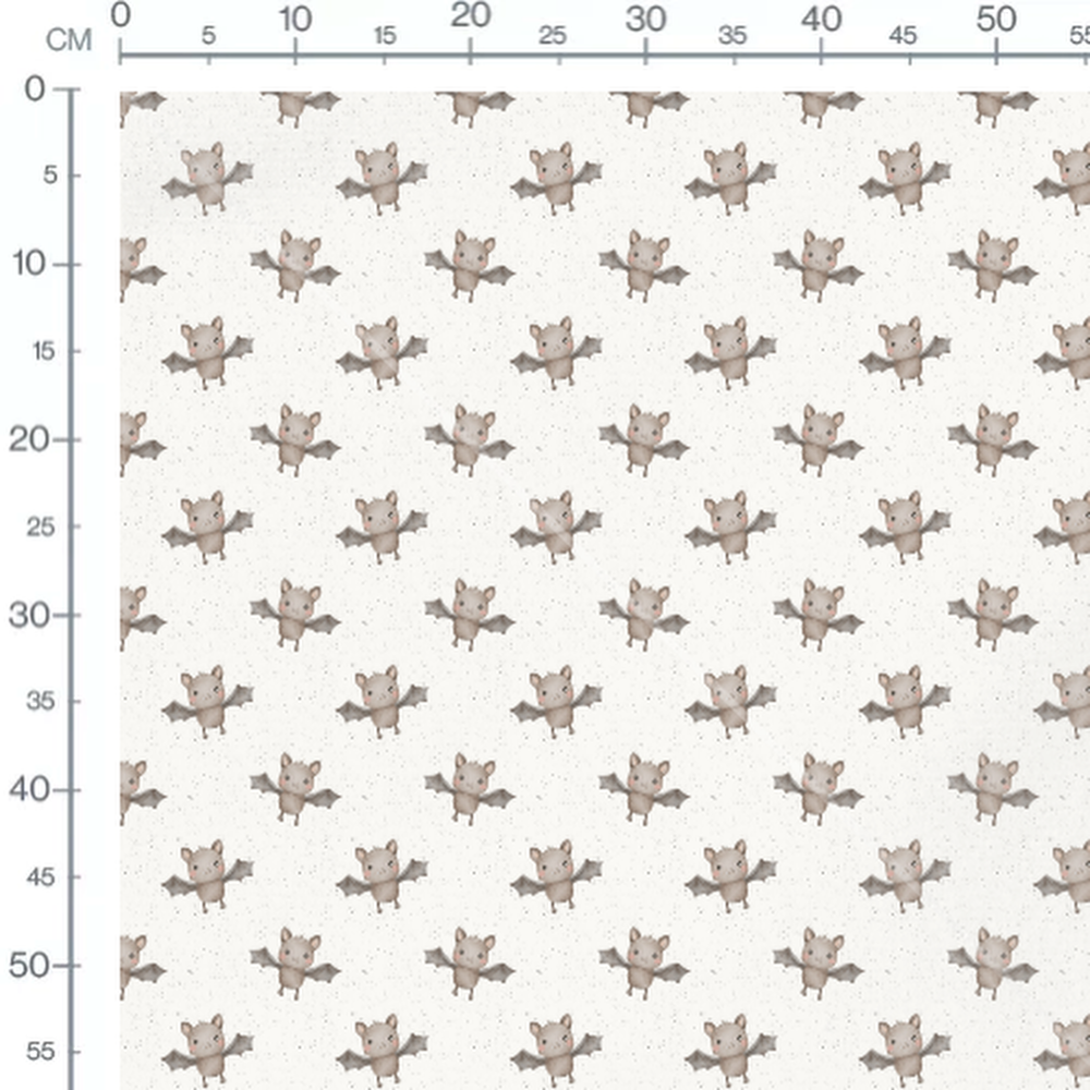 Tissu - Chauves-souris adorables grises