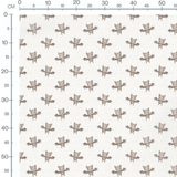 Tissu - Bouquets bleus bruns sur beige