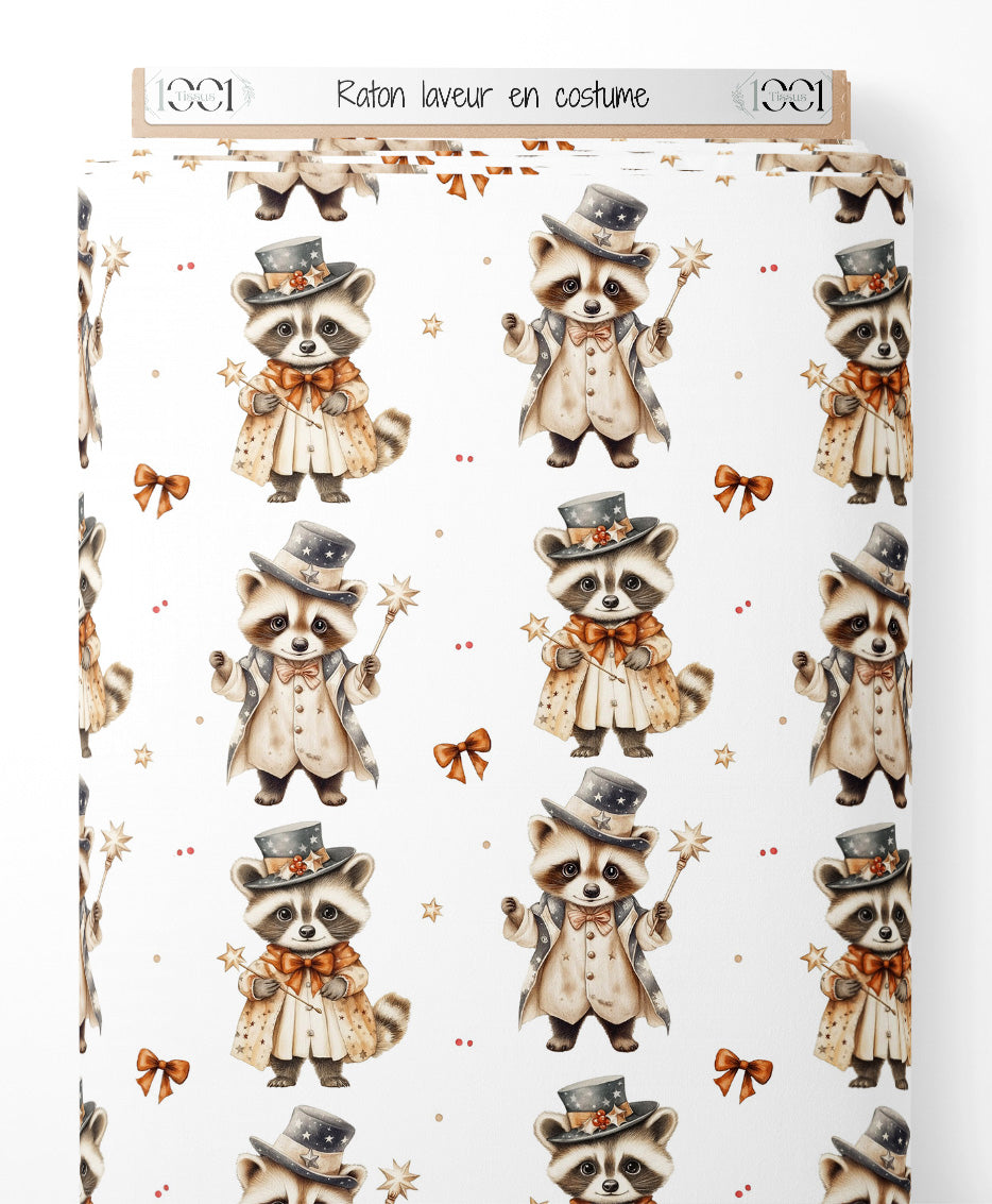 Tissu - Raton laveur en costume