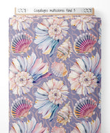 Tissu - Coquillages multicolores sur fond 3