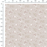 Tissu - Canards et lapins sur beige 2