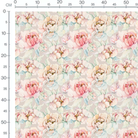 Tissu - Fleurs roses et blanches pastel 2