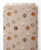 Tissu - Donuts colorés et cœurs blancs