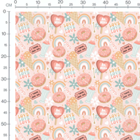 Tissu - Motifs romantiques pastel