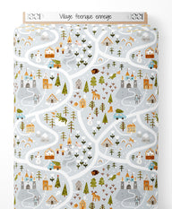 Tissu - Village féerique enneigé