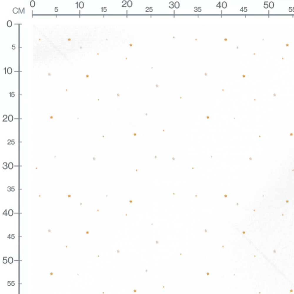 Tissu - Étoiles dorées et blanches